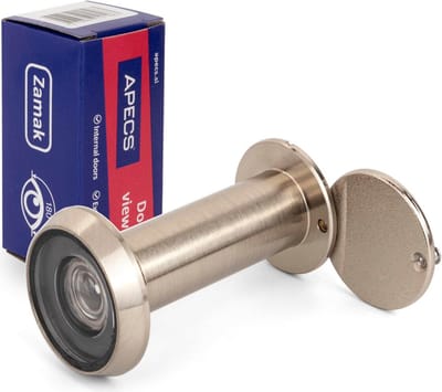 Deurbel met privacy voor deuren 50-90 mm dik - Deurkijkglas met afdekking Ø16mm nikkelkleurig