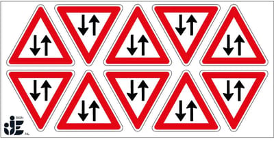 Let op tegenliggers sticker - J29 | 5 cm - 10 stuks per vel