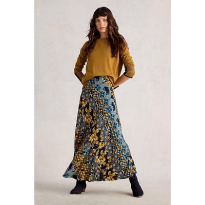 White Stuff Hope Bias Cut Maxi Skirt Navy Multi Taglia: 8 REGULAR | Maxi gonne Outlet | Donna | Blu