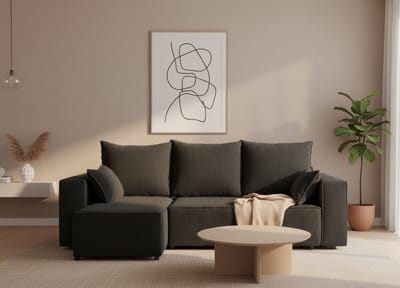 Luxe Uitschuifbare Slaapbank – Zwart – 246x145 cm – Industrohome
