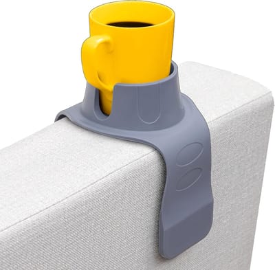 bekerhouder-Bekerhouder voor de bank- armsteun organizer-bekerhouder voor de bank- siliconen perforatievrij- luie armsteun bekerhouder-koffiehouder bekerhoes (grijs-42*14.5*9)