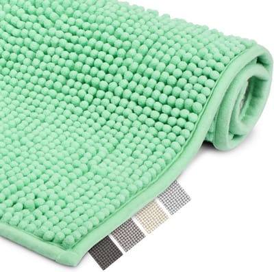 Famanu - Witte badmat 50 x 80 cm, antislip microvezel, geschikt voor vloerverwarming en badkamer
