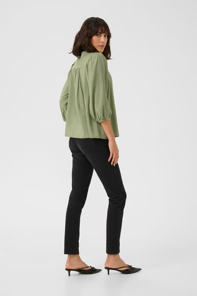 Blouse met lange mouwen Loose fit Oil Green