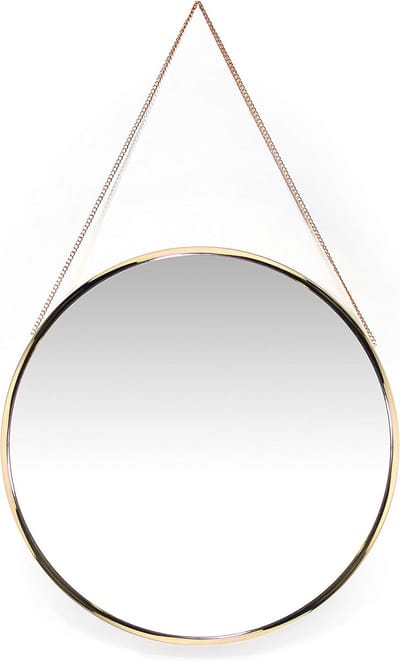 Ronde Wandspiegel met Ophangketting - Goudkleurig Decoratief Stuk voor Elke Kamer