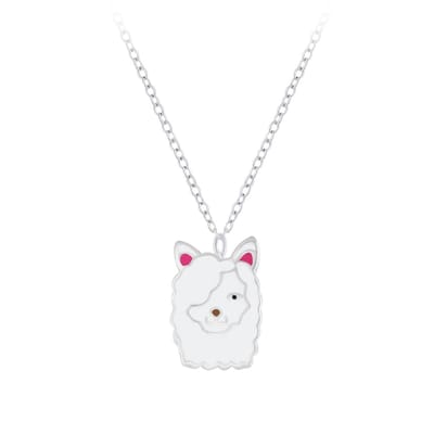 Joy|S - Zilveren Alpaca lama hanger met ketting 36 cm + 5 cm
