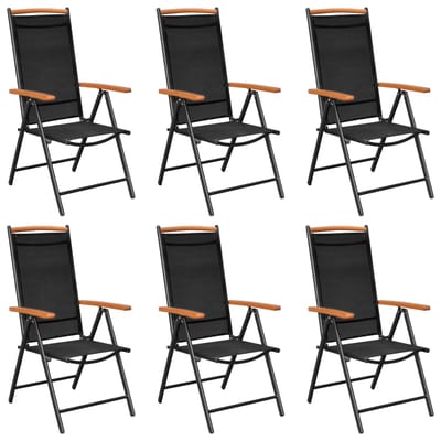 vidaXL - 7-delige - Tuinset - aluminium - zwart