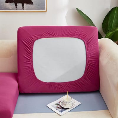 Housse de coussin de canapé couleur bonbon, bande élastique, protection complète du canapé, respectueuse de la peau, confortable pour la décoration de la maison et du salon TZT pink