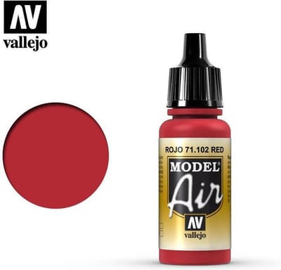 Vallejo Hobbyverf Acrylverf - 71102 Model Air Red - Acryl Verf flesje - 17 ml