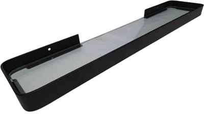 Doucherek 55cm - Zwart - Badkamerplank - Planchet - RVS - Wastafel Glas - Wandplank Badkamer - Sanitair