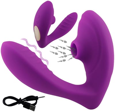 Cuhostki 1x Luchtdruk Vibrator - Diep Paarse Draagbare Clitoris Stimulator Met Tapdance Technologie & Afstandsbediening