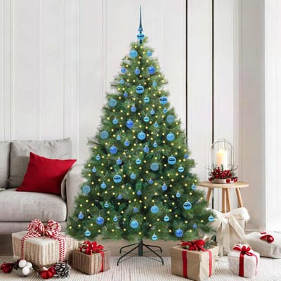 vidaXL - Kunstkerstboom - met - 300 - LED - met - standaard - Groen - 180 - cm - PE - en - PVC