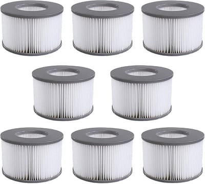 Reservefilters voor opblaasbare zwembaden en spa's - 8 stuks vervangingsfilterpatronen