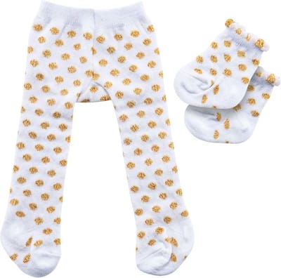 Heless Poppenmaillot En Sokken Polyester Goud/wit 35-45 Cm