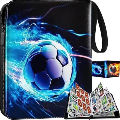Verzamelalbum voor voetbalkaarten met 9 vakken en 50 pagina's, geschikt voor 900 kaarten, waterdicht en draagbaar, ideaal voor verzamelaars van sportkaarten en memorabilia