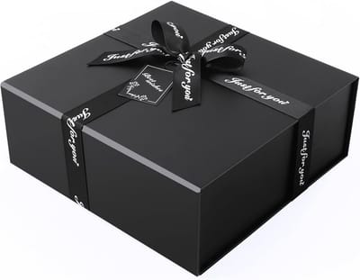 Extra Grote Luxe Geschenkdoos met Magnetisch Deksel en Strik - Perfect voor Bruiloften, Verjaardagen en Jubilea - Zwart