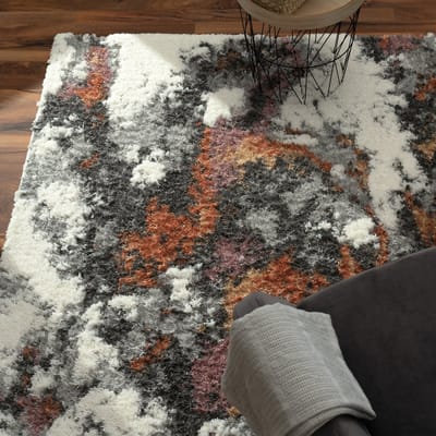 Paco Home Hoogpolig Vloerkleed Woonkamer Shaggy Patroon Abstract 3D Vintage 120x160 cm