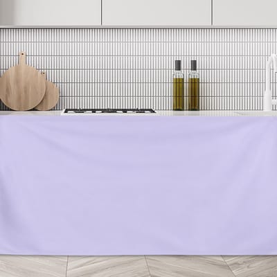 QUARKZMAN Kastgordijnen, kort gordijn, stofdicht, voor privacy, gordijn met haken en ringen onder de tafel, voor keuken, badkamer, kast, opslagruimte (130 cm x 70 cm, lichtpaars)