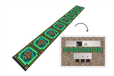 Keukenloper - Keukenmat - Dierenprint - Bloemen - Ketting - Goud - Patroon - 400x50 cm - Keuken vloerkleed