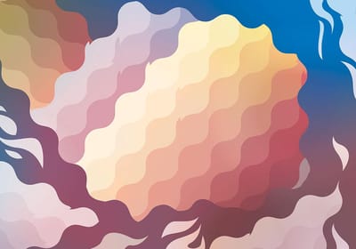 Poster | Blauw , Geel | 104 x 70,5 cm