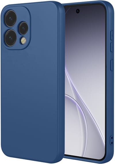 MobyDefend Hoesje - Geschikt voor Oppo Reno15 - Matte Siliconen Backcover - Blauw