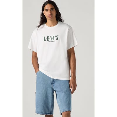 Levi's Ss Relaxed Fit Tee Serif Logo White Graphic Taglia: XS | T-shirt stampate Outlet | Uomo | Bianco