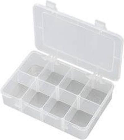 TRU COMPONENTS EKB-210 Assortimentsdoos (l x b x h) 185 x 133 x 42 mm Aantal vakken: 8 Variabele onderverdeling Inhoud