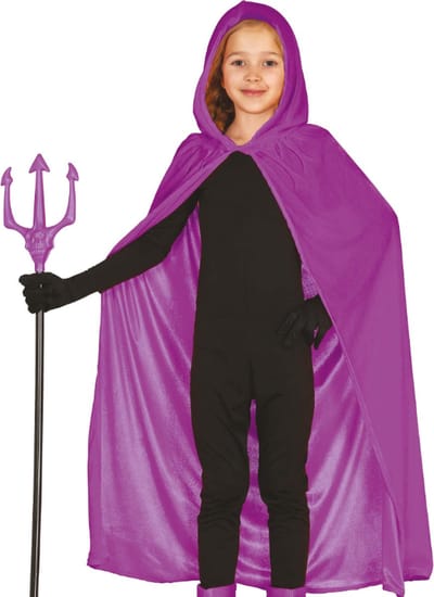 Fiestas Guirca - Lilac fluwelen kindercape met capuchon - 100 cm