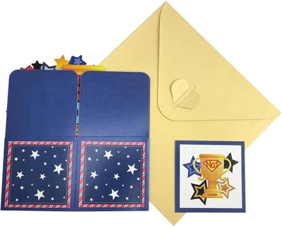 3D Pop-Up Wenskaart voor Vaderdag - Best Dad No.1 Kaart met Vouwdoos Ontwerp - Luxe Verjaardagskaart voor Papa met Envelop - Kleurrijke Uitklapbare Pop-Up Card met Sterren - 23x17.5 cm - Multicolor