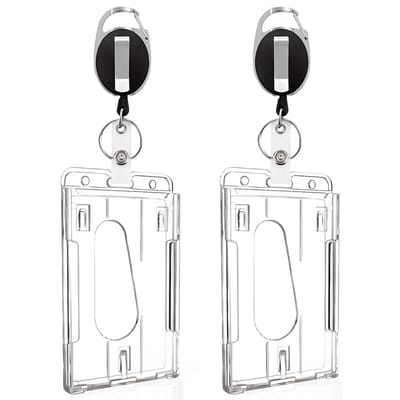 Livé® Badgehouder – 2 stuks Transparante Uitschuifbare ID Houder
