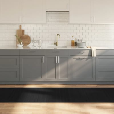 vidaXL - Vloerkleed - rechthoekig - 80x400 - cm - bamboe - zwart