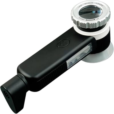 Vergrootglas Loep - Inspectie Vergrootglas - Gedetailleerde Inspectie - Dual LED Verlichting - 60X Vergroting - Zwart