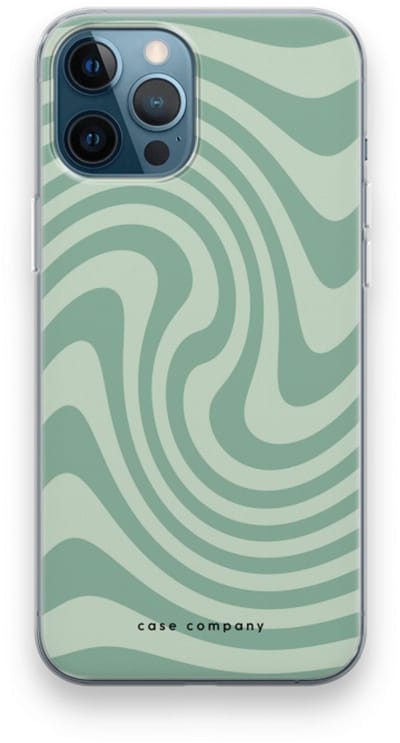 Case Company® - Hoesje geschikt voor iPhone 12 Pro hoesje - Swirl Groen - Soft Cover Telefoonhoesje - Bescherming aan alle Kanten en Schermrand