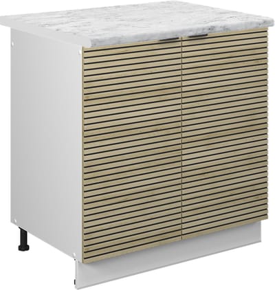 Vicco Fame-Line Wastafelkast – 80 cm, WB Marmer Eiken paneel