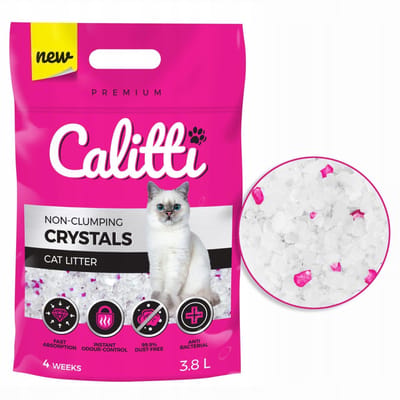 Calitti Crystals Silica Kattenzand 3,8L – Stofvrij – Geurabsorberend – Antibacterieel – 3-4 Weken