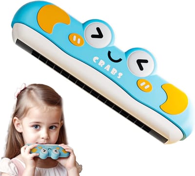 Mondharmonica Speelgoed - Muziek Instrument - Kindermuziek Leren - Cartoon Ontwerp - Draagbaar Formaat - Blauw