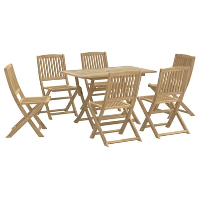 vidaXL - 7-delige - Tuinset - massief - acaciahout