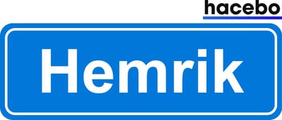 Hacebo - Plaatsnaam Sticker - 29x10 CM - Hemrik sticker - Verkeersborden sticker - grappige cadeaus - Hemrik