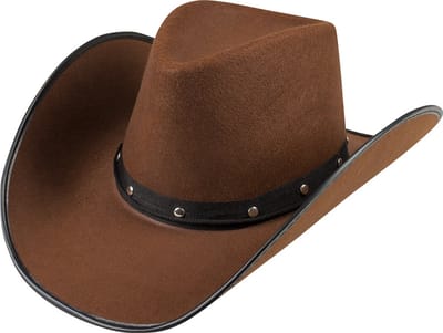 Boland - Hoed cowboy Wichita bruin Bruin - 59 - Volwassenen - Unisex - Cowboy - Indiaan