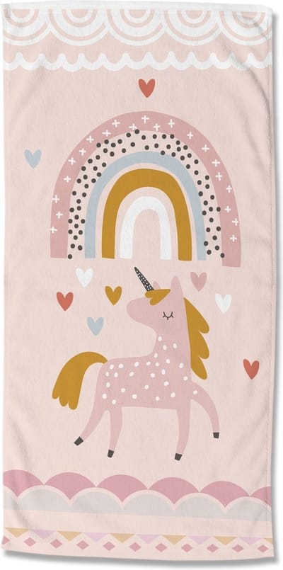 Good Morning Kinderstrandlaken "eenhoorn en regenboog" - Multi - (75x150 cm) - Microfiber