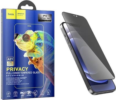 Hoco Glasfolie - Privacy Screenprotector Geschikt voor iPhone 12 en iPhone 12 Pro