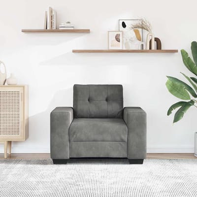 vidaXL - Fauteuil - 100x78x80 - cm - fluweel - donkergrijs