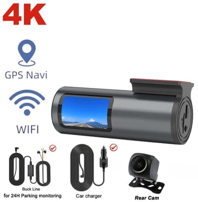 Je Huis 4K Dashcam WiFi GPS – Auto DVR met Nachtzicht, 24H Parkeermodus, G-Sensor en Groothoek 170° Camera