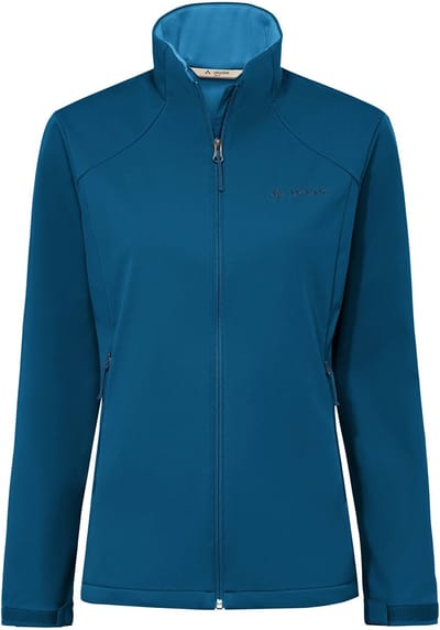 VAUDE Everhike softshelljas, softshelljas, dames outdoor sportjassen, niet-waterdicht, winddicht, softshell, capuchonloos, regular pasvorm