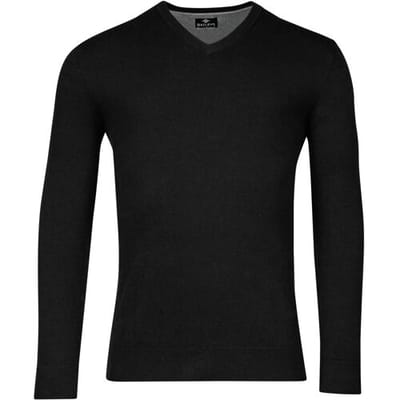 Baileys Trui Pima Cotton V-Neck Uni Color Single Knit Zwart / male