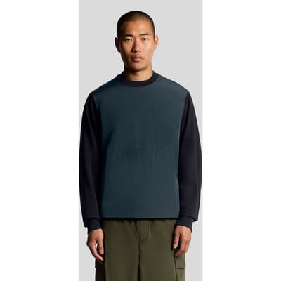 Lyle & Scott Half Raglan Hybrid Sweatshirt Dark Navy Taglia: S | Maglioni a maglia Outlet | Uomo | Blu