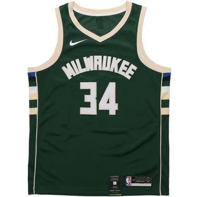 Nike Nba Milwaukee Bucks Giannis Antetokounmpo Icon Edition Dri Fit Swingman Jersey 864489-323 XL beige