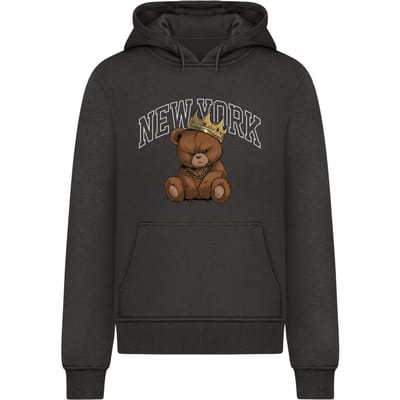 Mister Tee - NY Crowned Bear Hoodie/trui - XS - Zwart