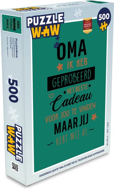 Puzzel Oma - Quotes - Oma jij hebt mij al - Spreuken - Legpuzzel - Puzzel 500 stukjes