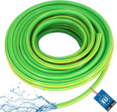KOTARBAU® Tuinslang, Waterslang, PVC, 20 m, Groen Geel, 1 Inch, 4-Lagen, Flexibel, Bewateringsslang, Versterkt, Tuinbewateringsslang, Waterslang voor Tuin