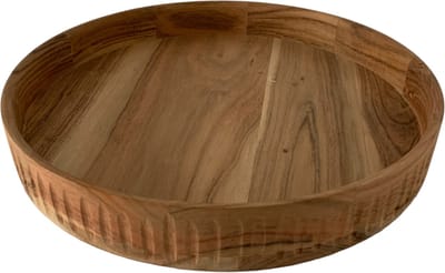 WinQ - Schaal Acaciahout d:35cm - fruitschaal hout - Houtenschaal rond - presenteerschaal
